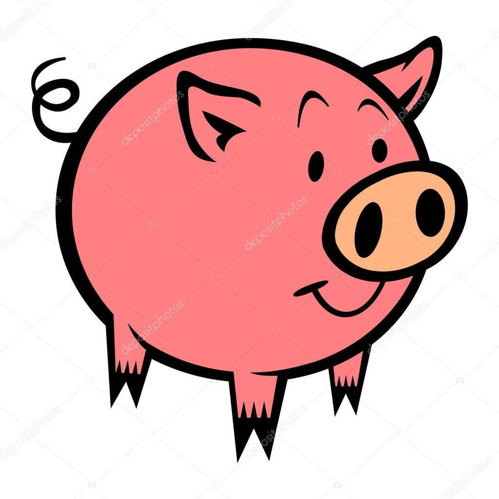 1024x1024 Pig Cartoon Vector Illustration Stock Vector Briangoff