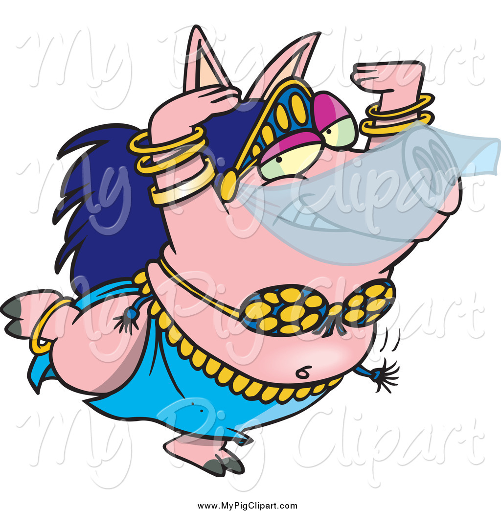 1024x1044 Swine Clipart Of A Cartoon Belly Dancer Pig By Toonaday