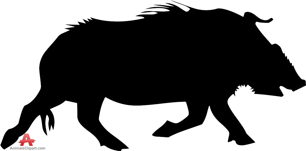 999x495 Running Boar Wild Pig Silhouette Clipart Free Clipart Design