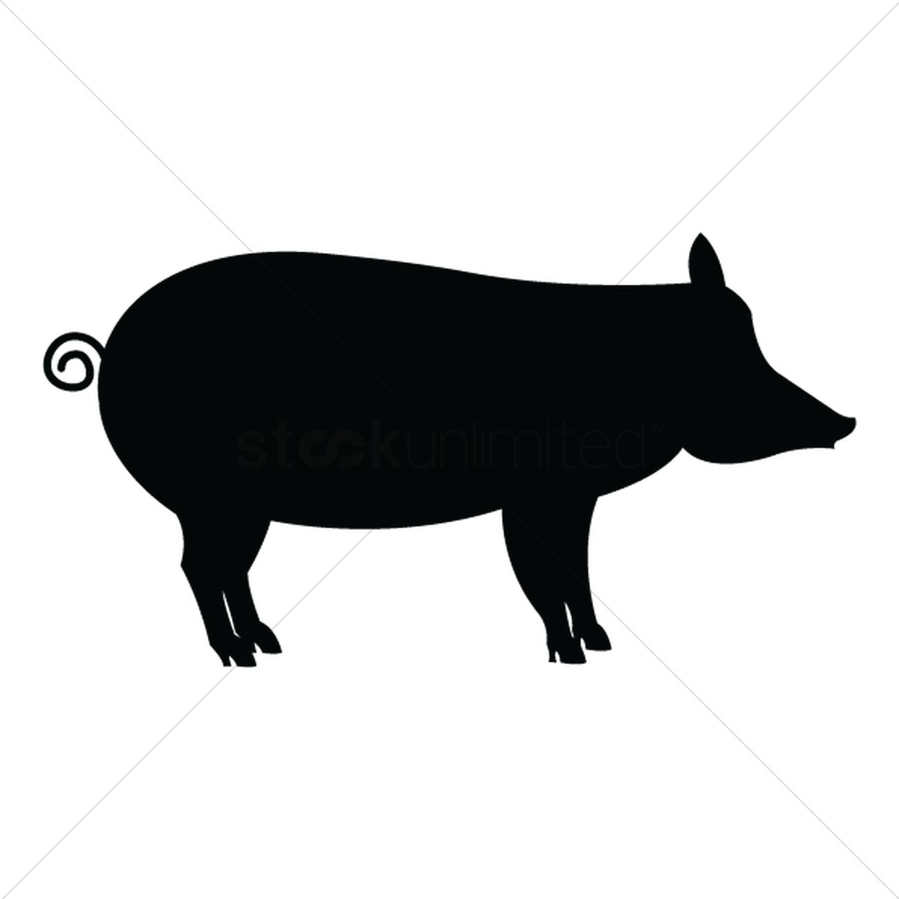 1300x1300 Silhouette Of Pig Vector Image