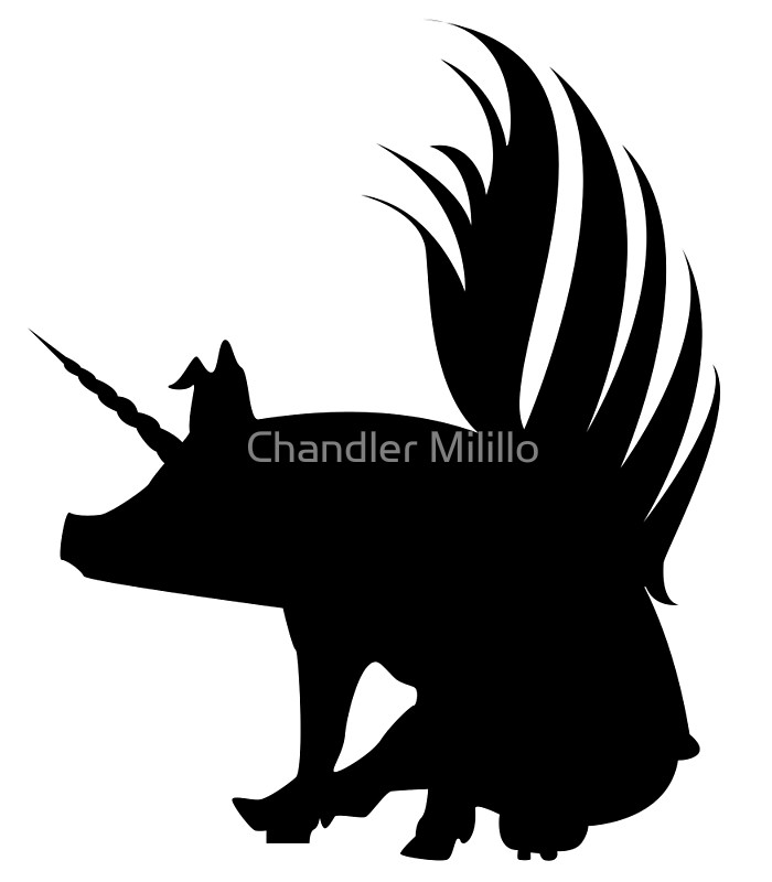 700x800 Flying Pig Unicorn Silhouette Art Prints By Chandler Milillo