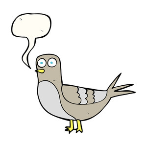 300x300 Freehand Drawn Speech Bubble Cartoon Pigeon Royalty Free Stock