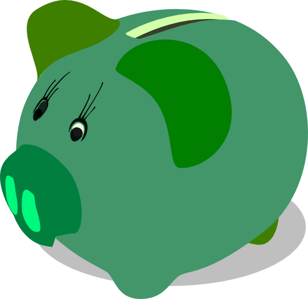 600x582 Green Piggy Bank Clip Art