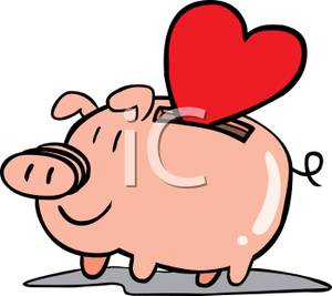 300x267 Heart In A Piggy Bank Clipart Image