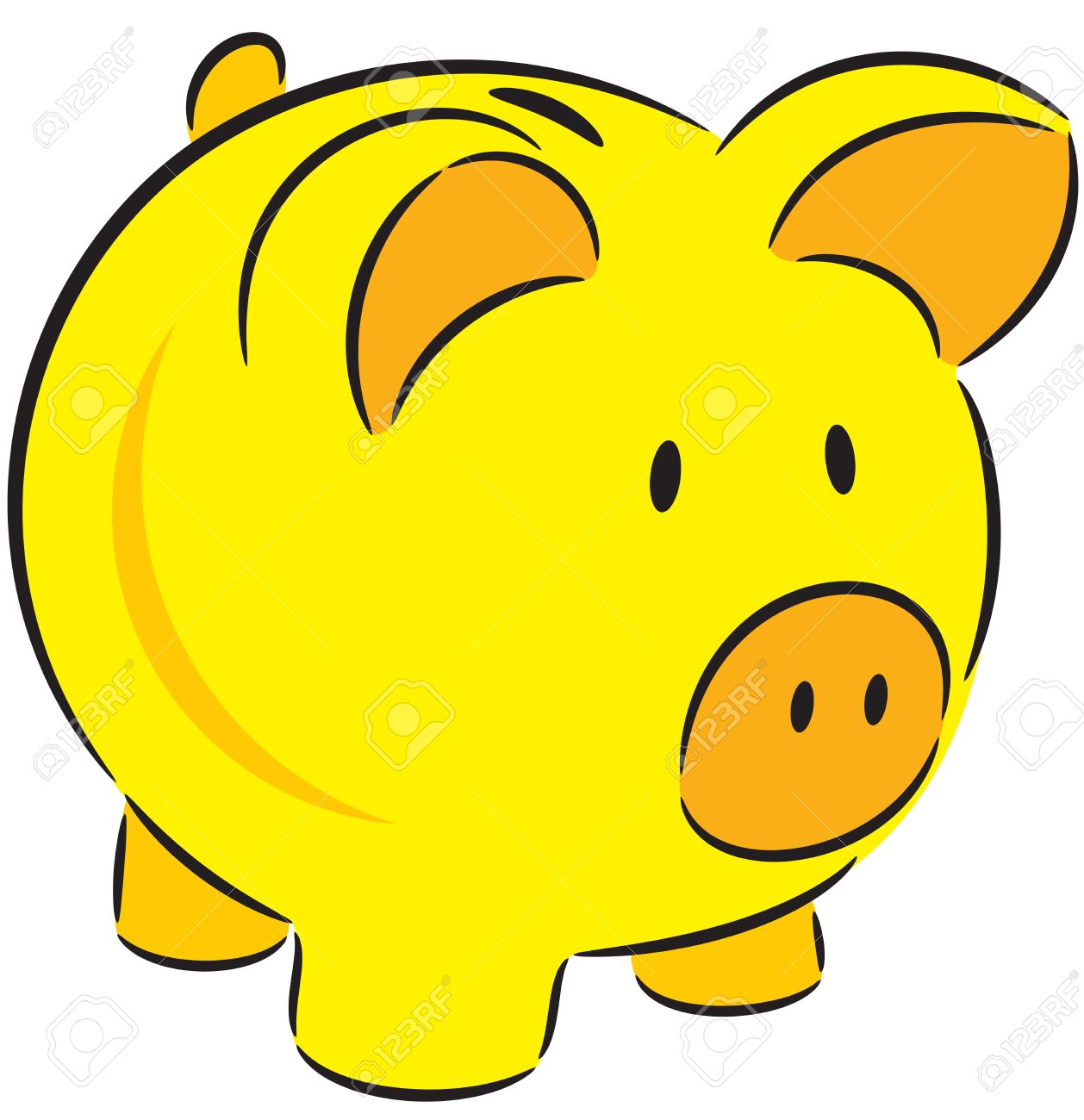 1258x1300 Yellow Clipart Piggy Bank