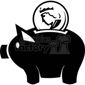Piggy Bank Clipart Black And White