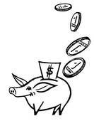 133x170 Piggy Bank Black And White Clipart 1973082