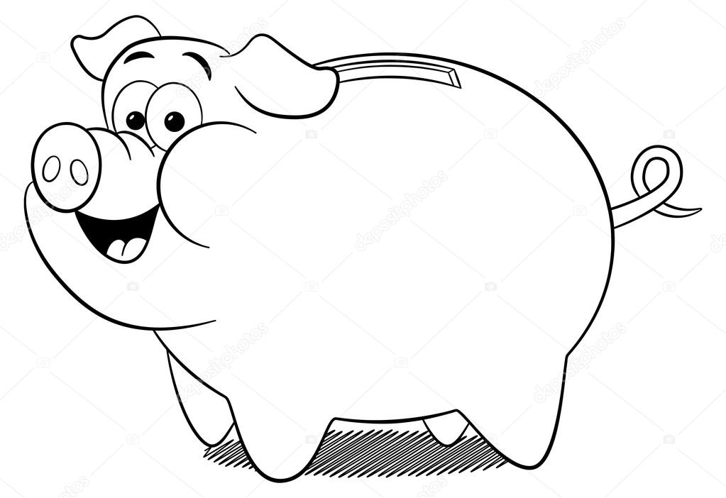 Piggy Bank Clipart Black And White | Free download on ClipArtMag