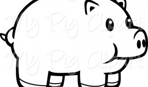 300x177 Piggy Bank Clip Art Black And White Clipart Panda
