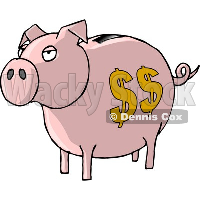 400x400 Piggy Bank With Dollar Signs Clipart Picture Djart
