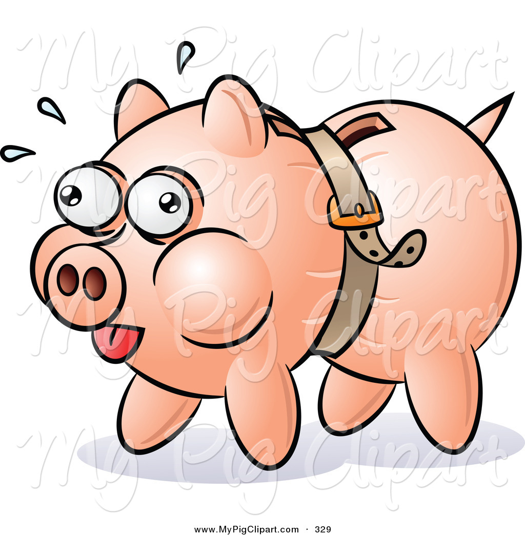 1024x1044 Swine Clipart Of A Piggy Bank Being Squeezed By A Belt On White By