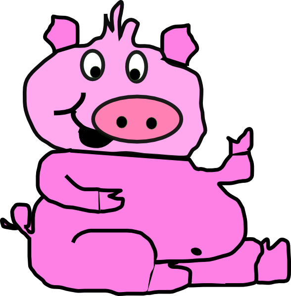 588x599 Laughing Pig 2 Clip Art