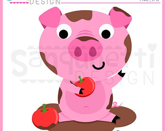 340x270 Premium 31pc Pigs In Mud Clipart For Digital Scraps Crafts