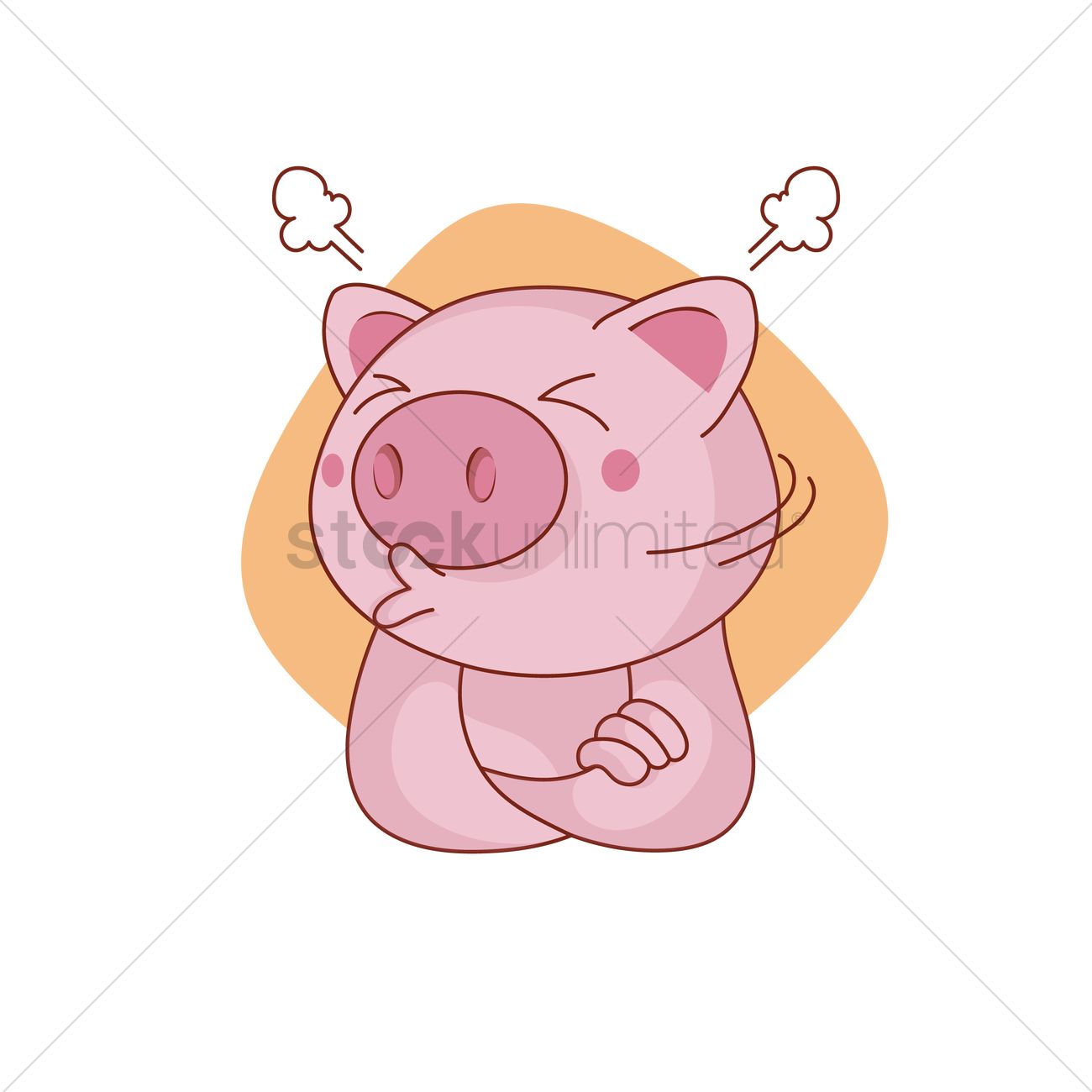 1300x1300 Pig Character Sulking Vector Image