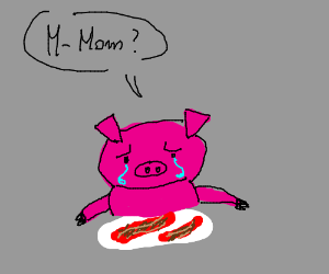 300x250 Pigs Crying Over Bacon (Drawing By Thegreaterdrawer)