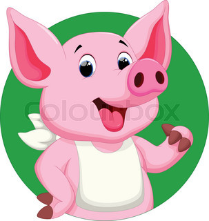 303x320 Cartoon Pigs Are Cute And Adorable Stock Vector Colourbox