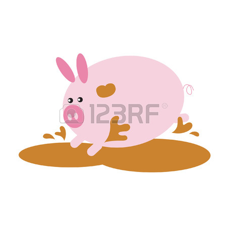 450x450 Pig Cartoon Resting In The Mud Royalty Free Cliparts, Vectors,