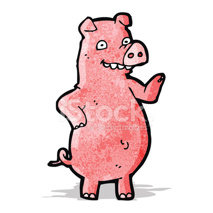 440x440 Cartoon Funny Pig Stock Vector