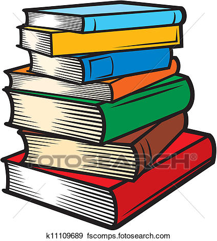 424x470 Clip Art Of Stack Of Books (Books Stacked) K11109689