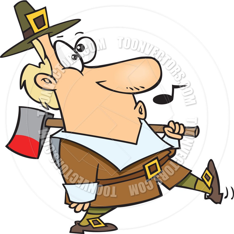 940x940 Cartoon Pilgrim Axe By Ron Leishman Toon Vectors Eps