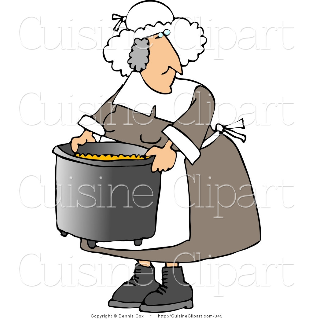 1024x1044 Cuisine Clipart Of An Elderly Heavyset Pilgrim Woman Cooking