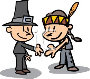 300x264 Picture A Pilgrim Man And An Indian Man Shaking Hands