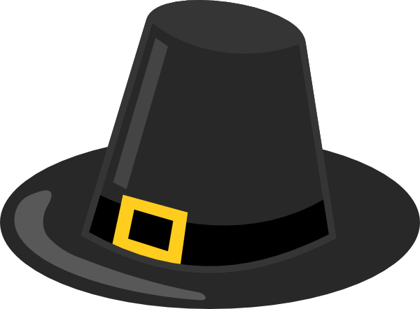 600x442 Pilgrim Hat With Black Band Clip Art