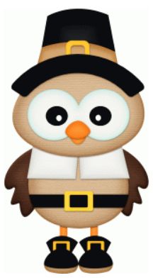 216x392 Pilgrim Owl Clipart