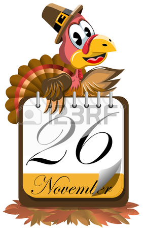 282x450 Cartoon Turkey With Pilgrim Hat In A Hurry Isolated Royalty Free