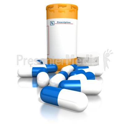 400x400 Orange Medication Bottle Blue White Pill