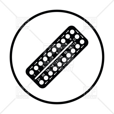 400x400 Thin Circle Design Of Contraceptive Pill Pack Icon Royalty Free