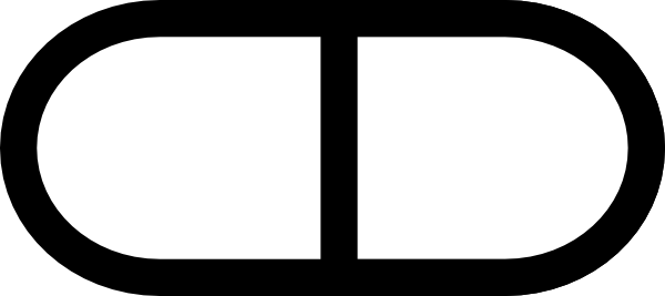 600x267 White Pill Black Outline Clip Art