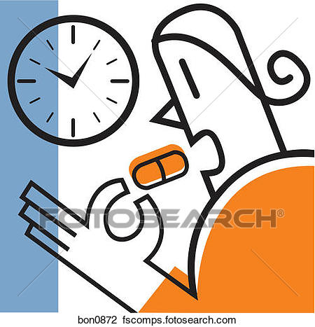 450x467 Clip Art Of Woman Taking Pill On Time Bon0872