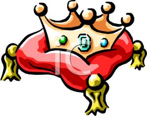 300x237 Gold Crown On A Pillow Clip Art Image