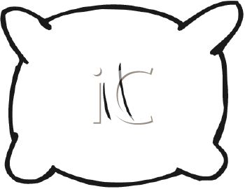 350x270 Picture Of A White Pillow With A Black Outline In A Vector Clip