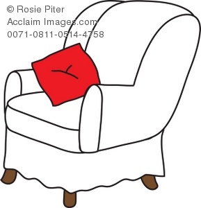 289x300 Royalty Free Clipart Illustration Of A White Arm Chair With Red