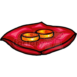 300x300 Royalty Free Wedding Rings On A Red Pillow 146165 Vector Clip Art