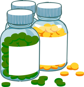 288x299 Green And Yellow Tablets Clip Art