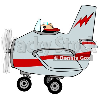 400x400 Free (Rf) Clipart Illustration Of A Male Pilot Flying A Gray