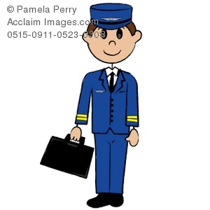 300x300 Art Illustration Of A Stick Figure Caucasian Airplane Pilot