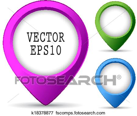 450x380 Clip Art Of Location Pin Button K18378877