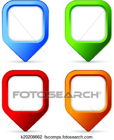 385x470 Clipart Of Square Pin Buttons K20208662