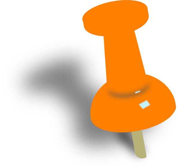 600x566 Orange Push Pin Clip Art