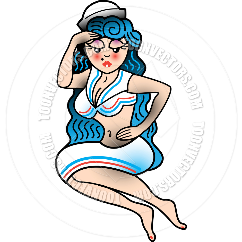 940x940 Cartoon Tattoo Pin Up Girl Design Vector Illustration By Clip Art