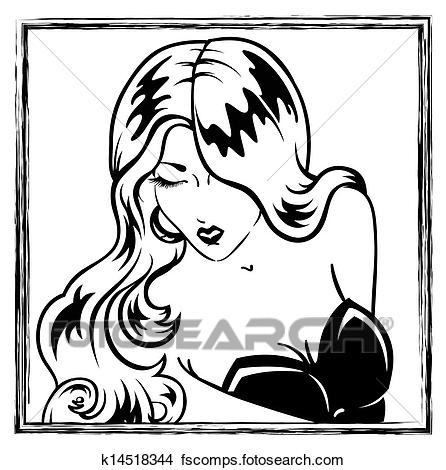 446x470 Clipart Of Erotic Pin Up Blonde Girl Portrait K14518344