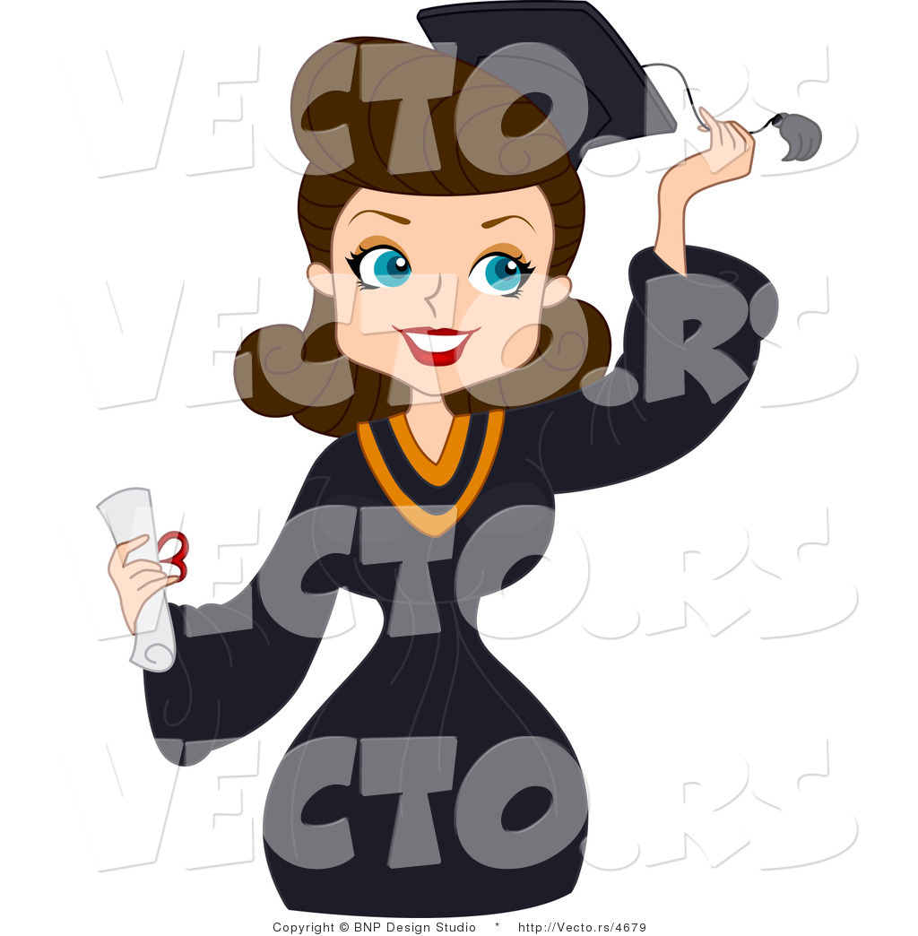 1024x1044 Vector Cartoon Of Graduate Pinup Girl Grabbing Her Tassel While