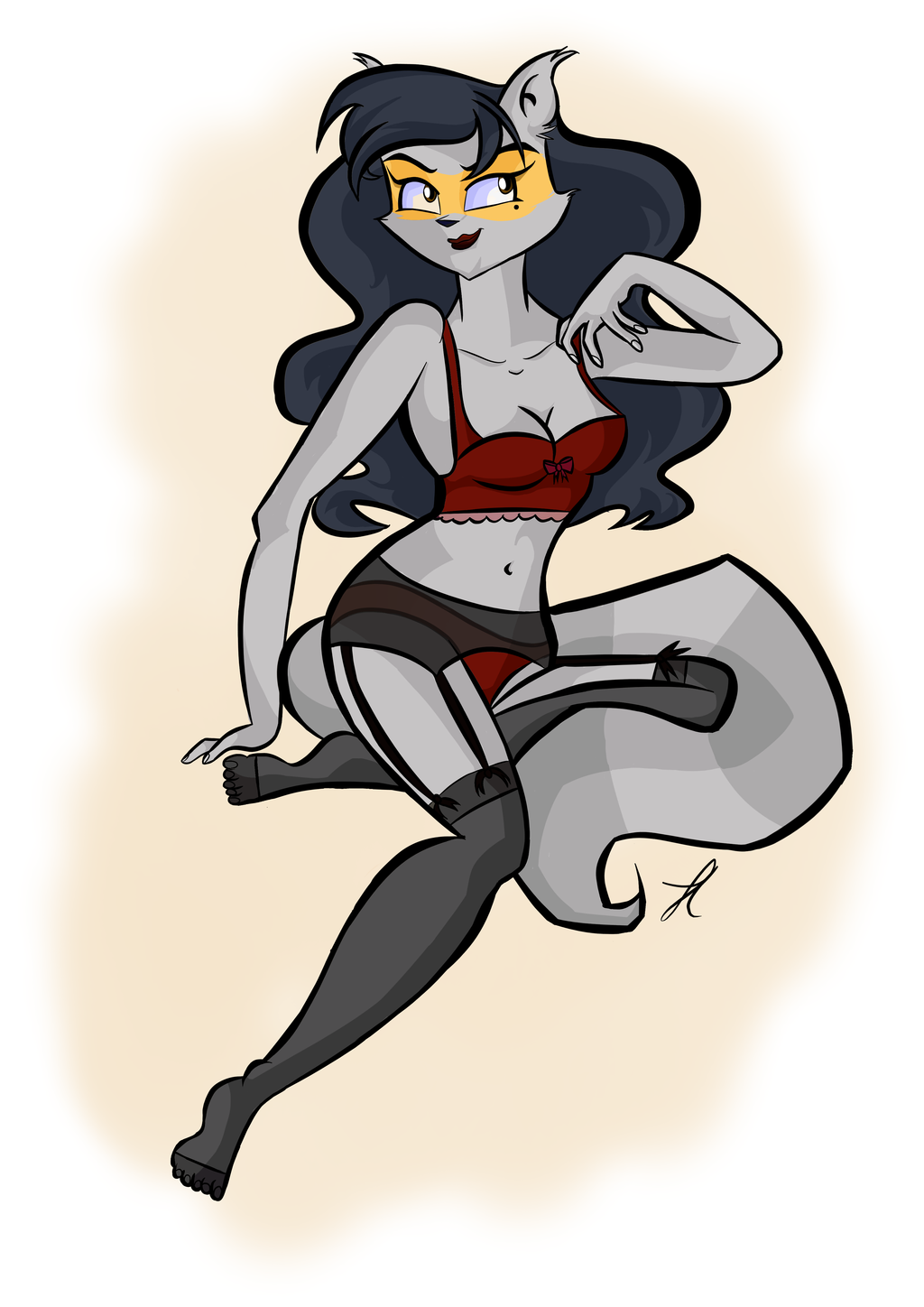 1024x1448 Michelle Cooper Pin Up Girl Coloured By Animalpainter