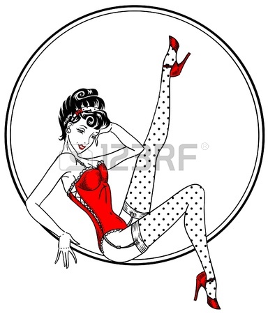 384x450 Beautiful Pin Up Fairy Girl Flying And Dancing, Suitable Outline
