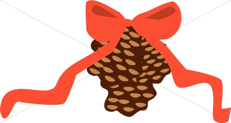 776x413 Holiday Pine Cone Traditional Christmas Decoration Clipart