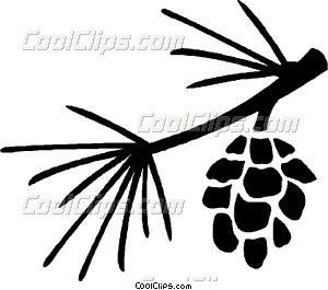 300x265 Pine Leaves And Pinecone Vector Clip Art